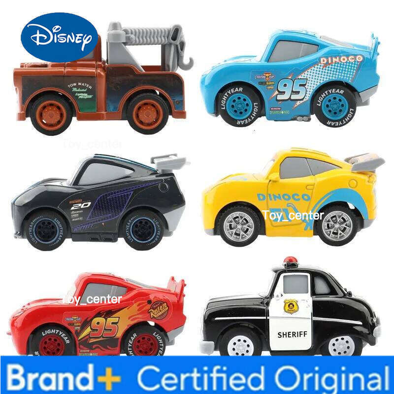 Disney Original 6.5cm Pixar Cars Mini McQueen Mater Jackson Sheriff Metal Pull-Back car Toys for Boys Christmas Gift H2601131
