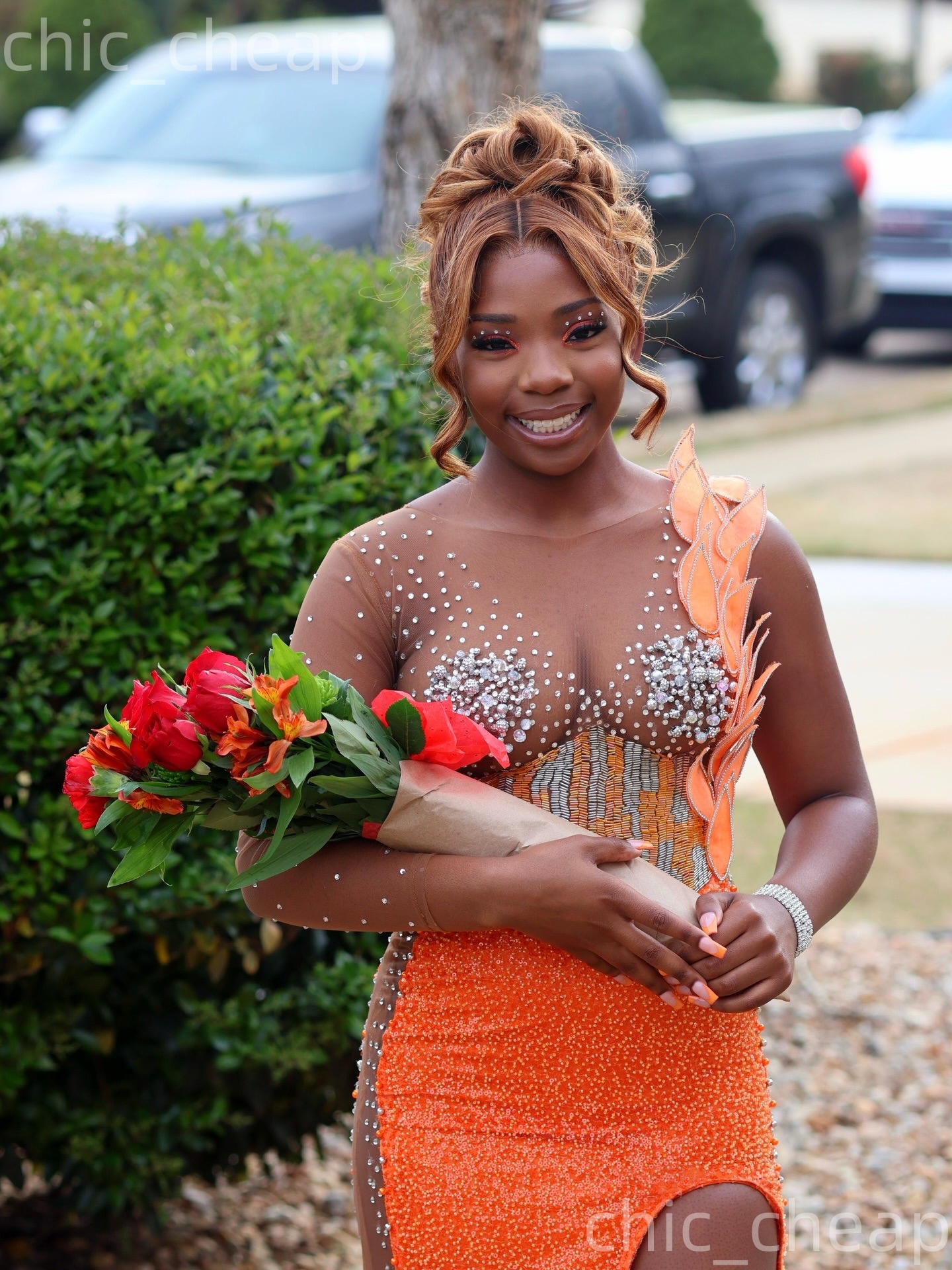 Aso Ebi Orange Mermaid Prom Dresses 2026 Beaded Crystals Florals Sequined Evening Formal Party Second Birthday Engagement Gowns Dress For Special Occa