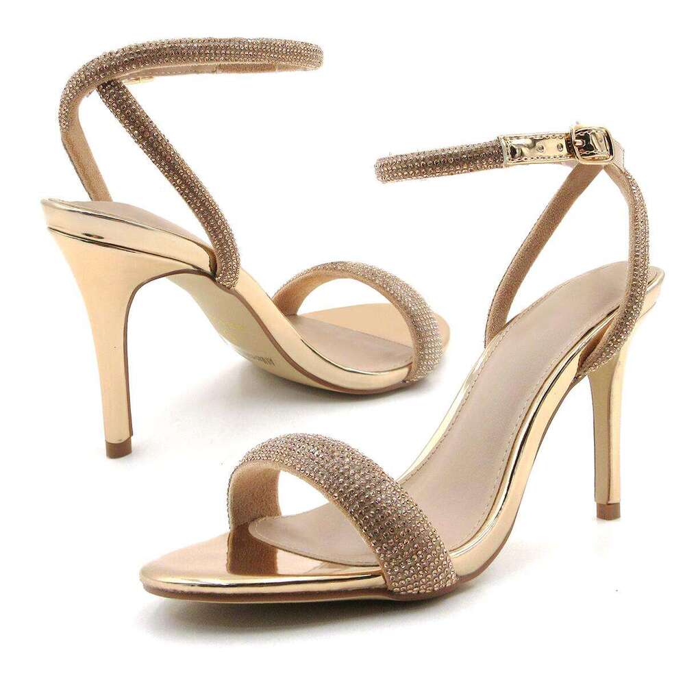 Lurnyet Women's Rhinestone Strappy Stiletto Heel Sandals Fashion Party Shoes DOLL-2