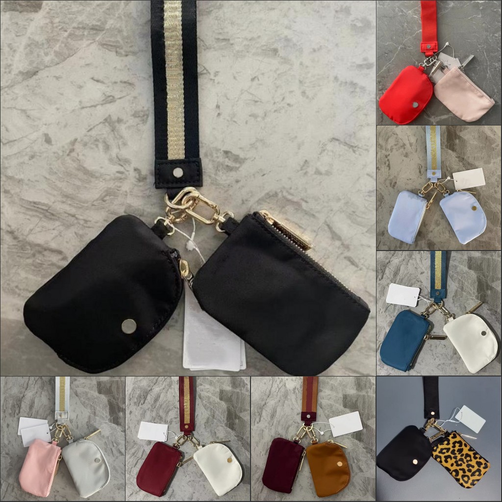 Black GOLd Yohain Wristlet Designer Outdoor Yoga Bags Leopard Dual Pouch Mini Zip Around Keychain Portable Wallet Coin Purse Pockets In 20 Colours Wholesale