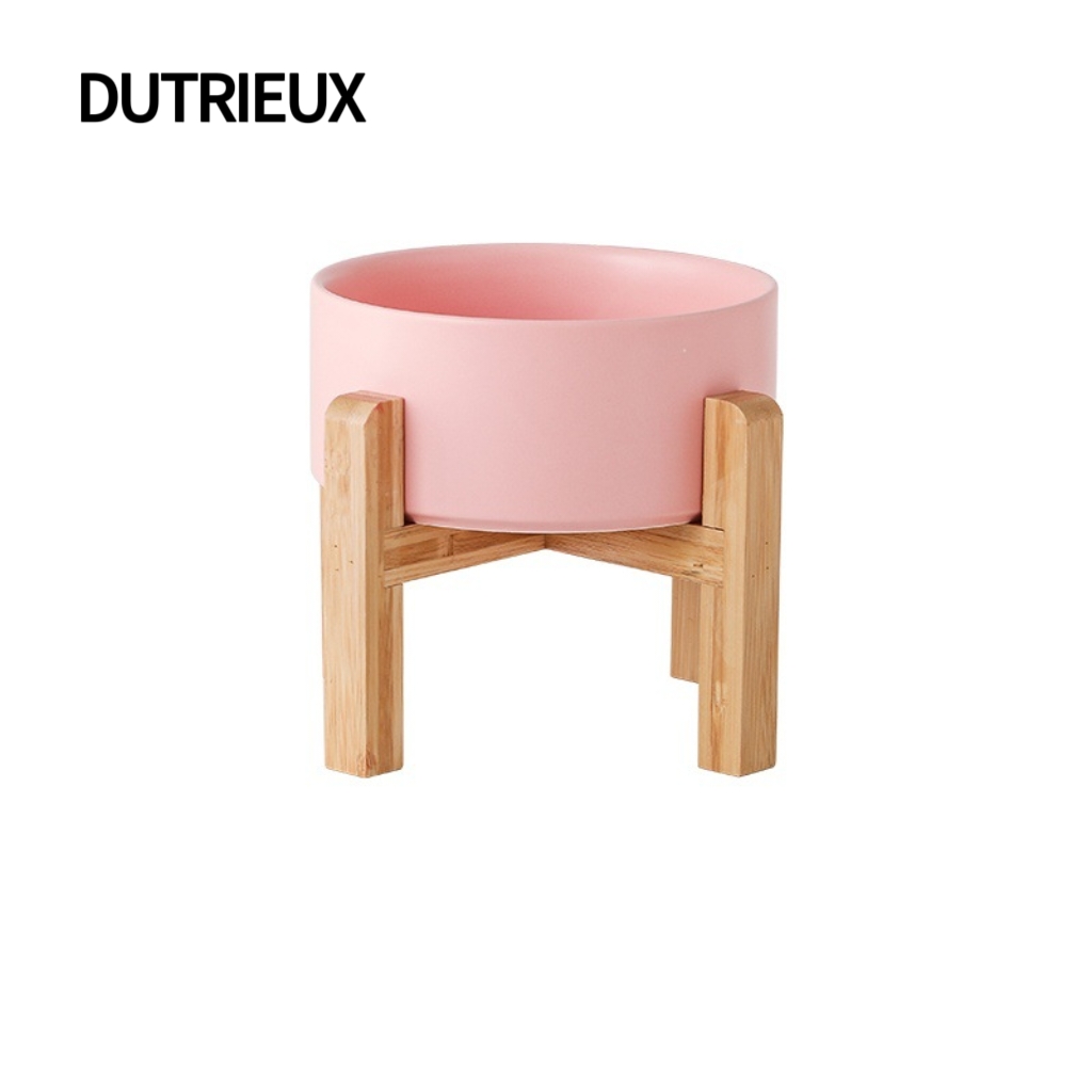 H2316 Custom ceramic cat bowls, high-legged neck-protecting, anti-tipping food bowls, pet gift customization and wholesale.