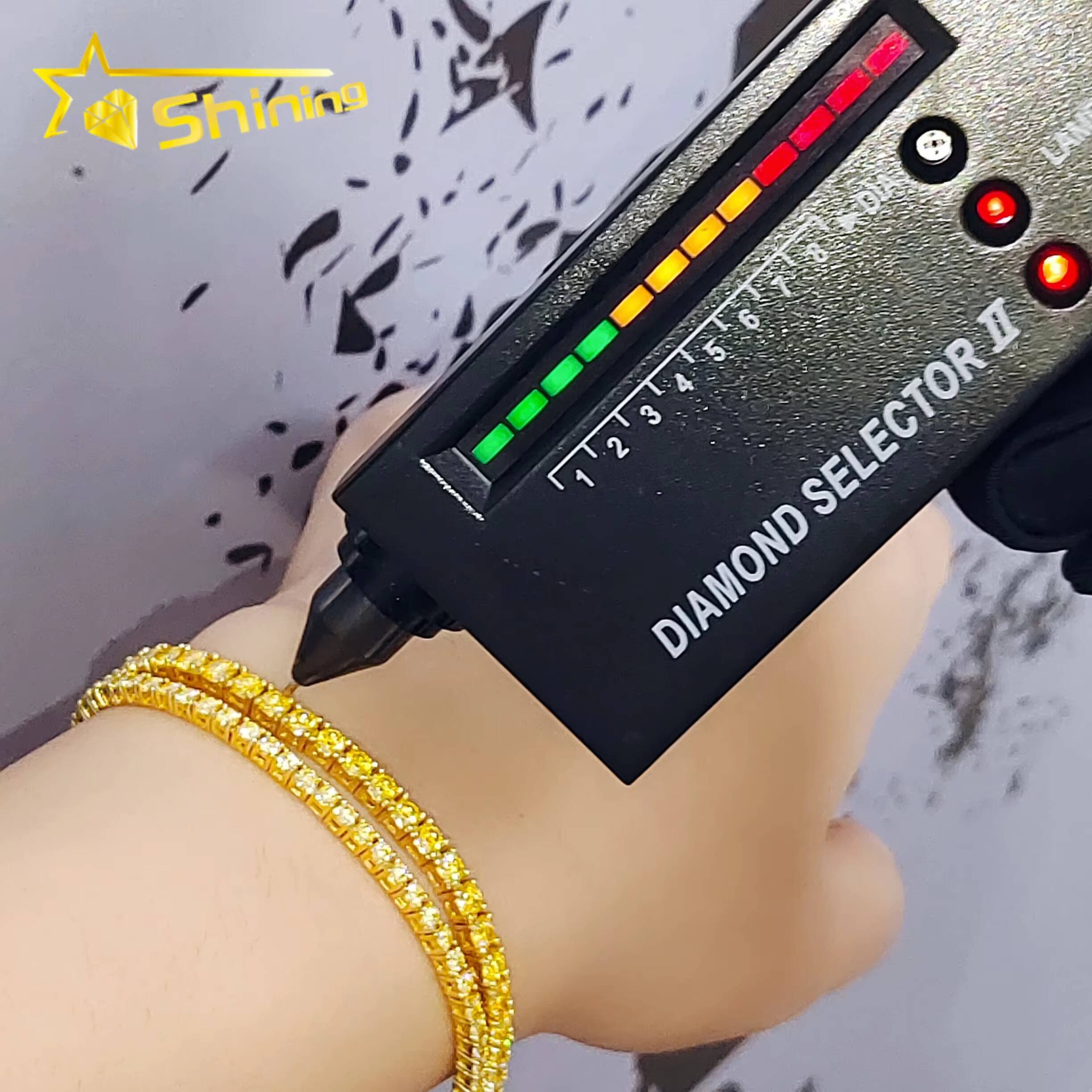 Gold Plated Iced Out Vvs Diamond Tennis Chain 2mm 3mm Yellow Moissanite Tennis Bracelet Necklace for Men and Women