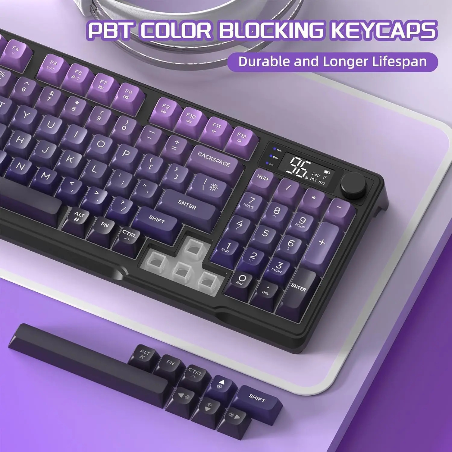 MAMBASNAKE x FREEWOLF M96 Wireless Gaming Keyboard Creamy Membrane with Rainbow Backlight 260112BJ - view 7