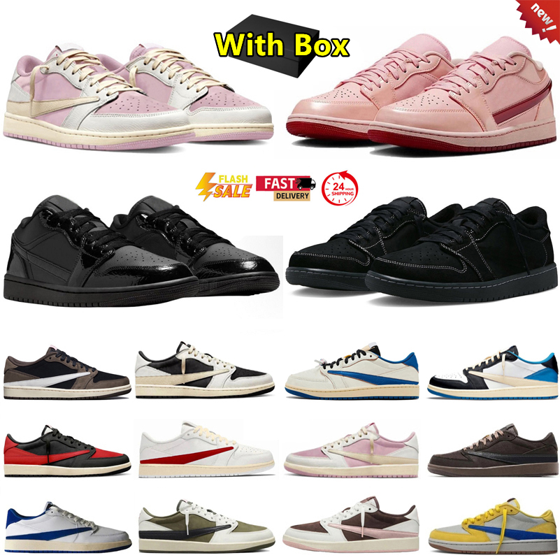 2026 with box designer 1 low 1s mens basketball shoes Valentines Day Cactus x Shy Pink Bred Toe Paint Drip Cardinal Red UNC men women trainers sports ss