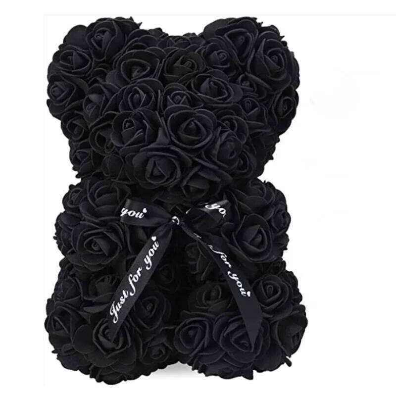 28cm 2025 New Artificial Flower Eternal Rose Teddy Bear for Mom Mother's Birthday Valentine's Day Anniversary Gifts W260114