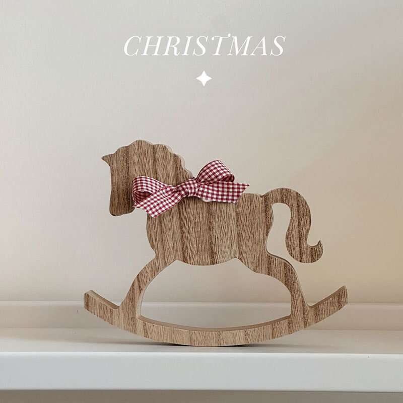 Desktop holiday decoration wooden horse living room restaurant coffee table wood atmosphere small ornaments