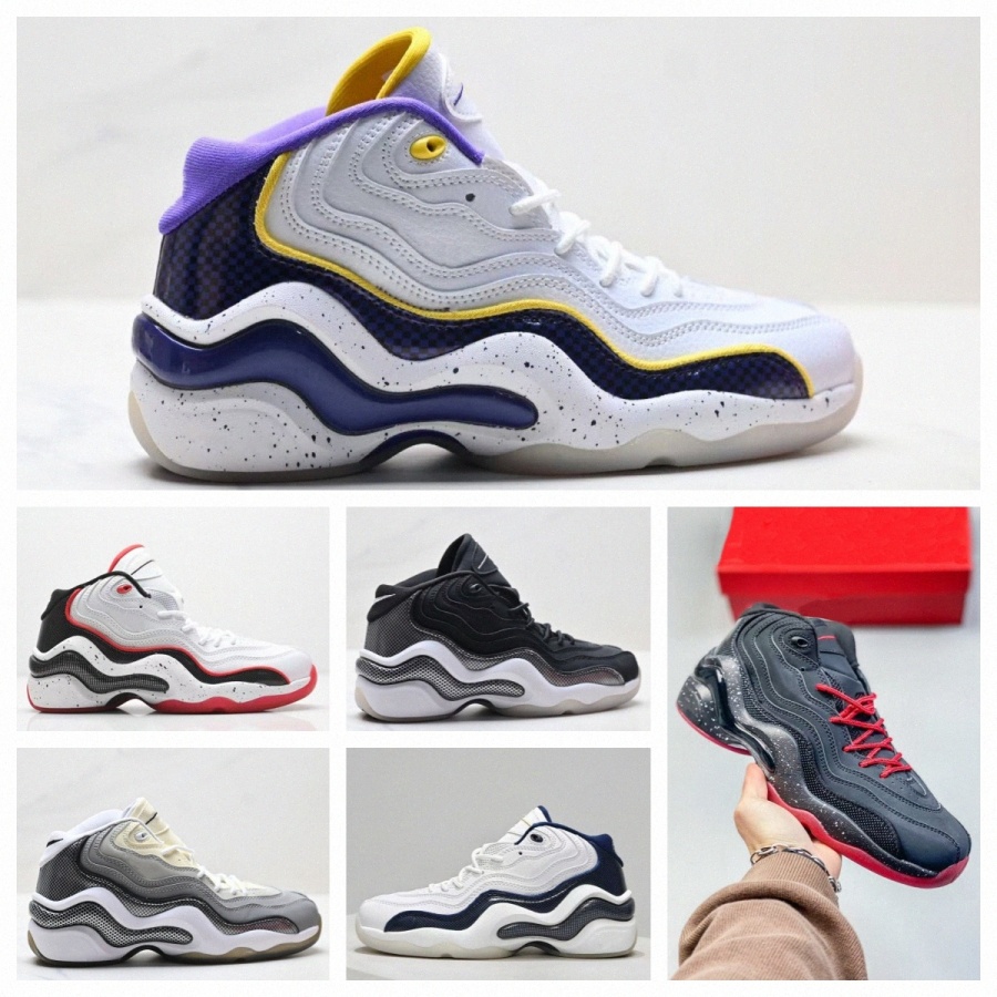 fashion flight 96 designer basketball shoes men mid-top classic retro leather splicing Rubber outsole sneakers White Black Grey red outdoor trainer size 40-45