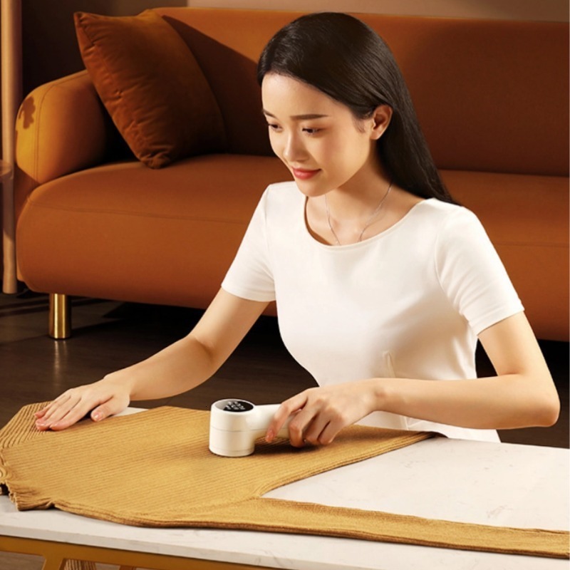 Fabric shaver rechargeable cotton lint remover electric portable jumper remover LED display screen for removing pilling from clothing furniture and so