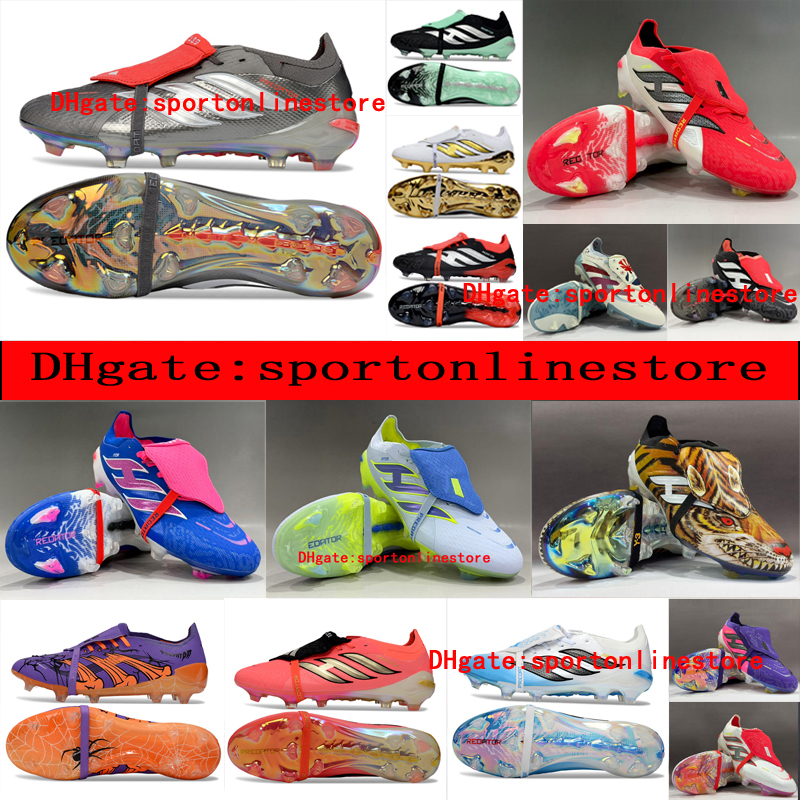 Send With Bag Football Boots 30th 26 Elite Tongue Fold Laceless Laces FG Mens Soccer Cleats Comfortable Training leather Football Shoes kids outdoor