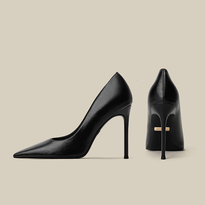Soft Leather High Heels Women Thin Heel Pointed Toe 2025 New Spring Summer Autumn Winter Versatile Nude Professional Single Shoes