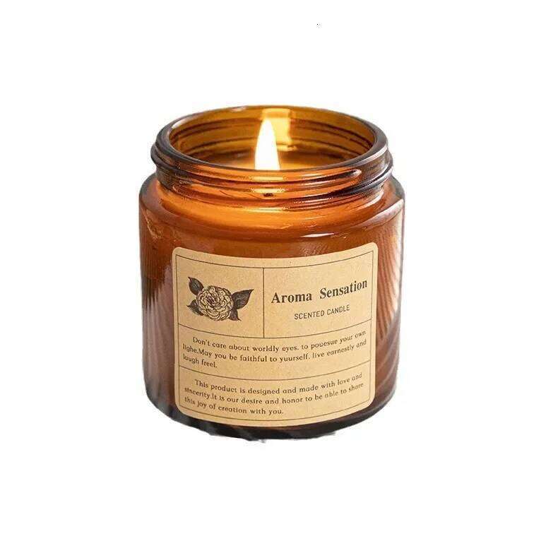 Valentine's Brown Cup Aromatherapy Smokeless Scented Wax Candle For Home Decor Birthday Valentines Day Christmas Gift Glass Jar W260303