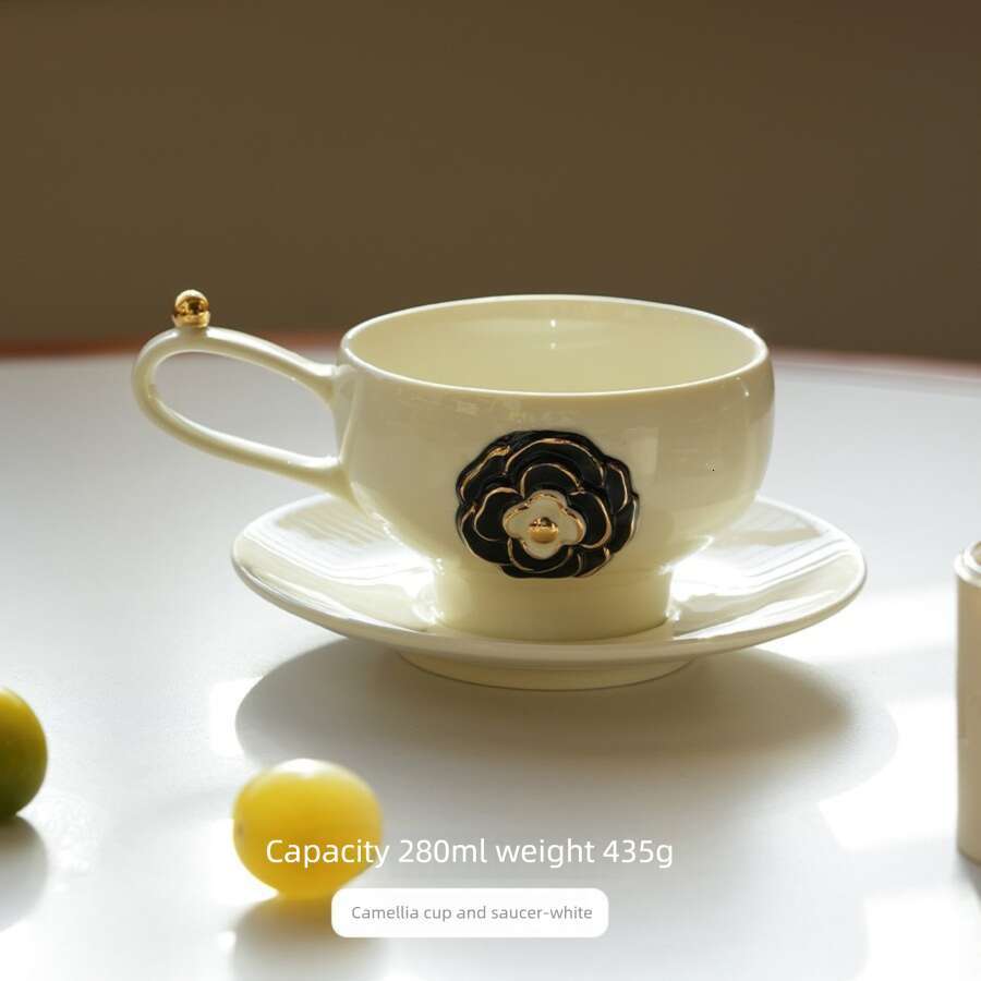Ceramic Coffee Mugs Premium Drinking Utensils Light Luxury Porcelain Tea Cup Saucer Set Home Afternoon Latte Dining Table Decor Gift For Friend