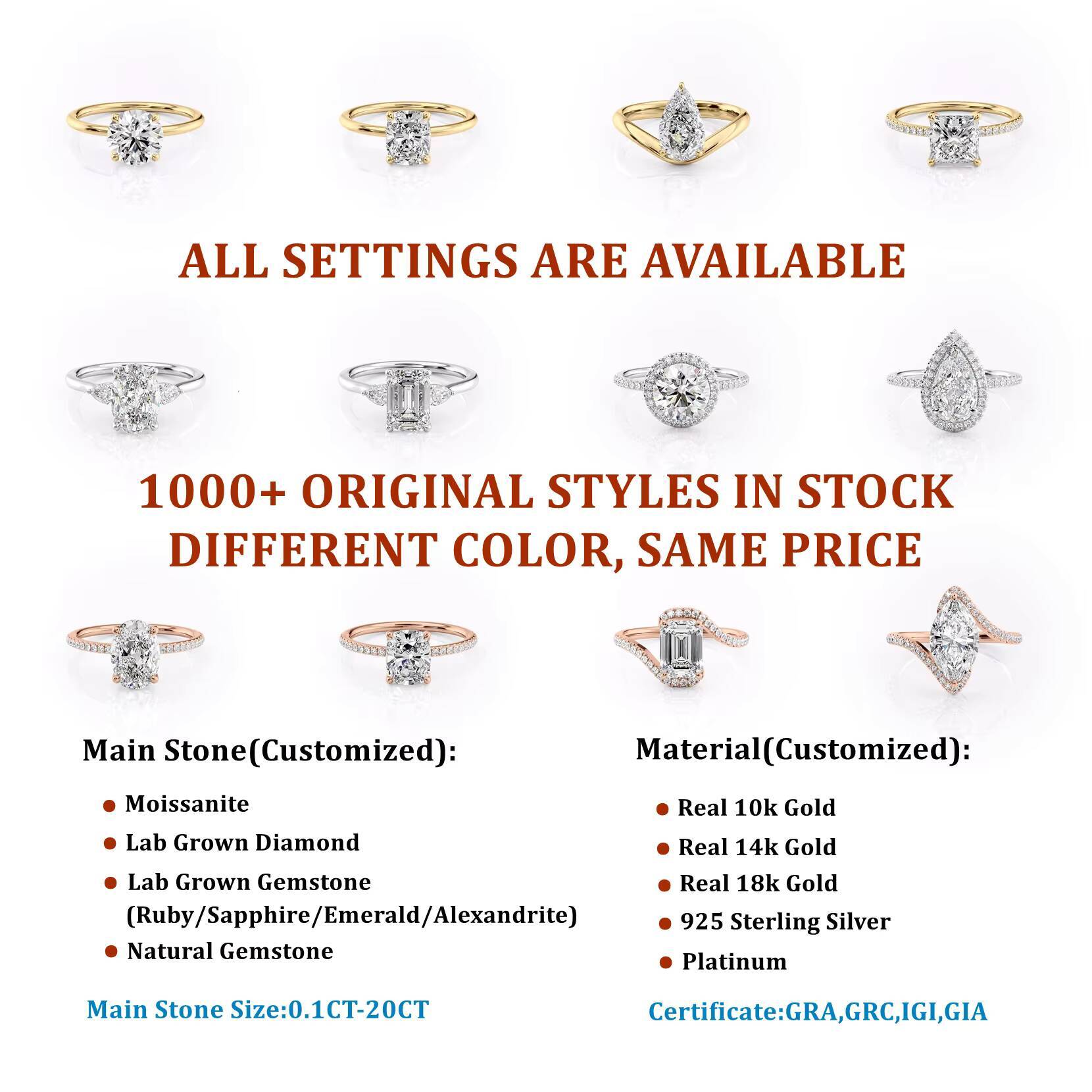 Hot Selling Pear Cut Lab Grown Diamond Ring 14k 18k Gold IGI Certified Diamond Rings for Women Engagement Wedding Gift