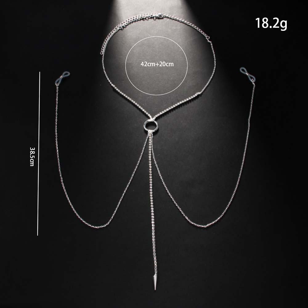 Tassel Rhinestone Nipple Chain Chest Chain Exposed Chest Sexy Fashion Nightclub Hot Girl Outfit Body Chain Pure Desire Women