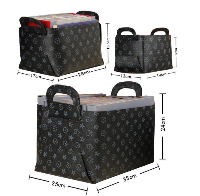 Leather Desktop Box Light design Nordic Style Cosmetic Basket Entryway Organizer Coffee Table Living Room Storage Bin