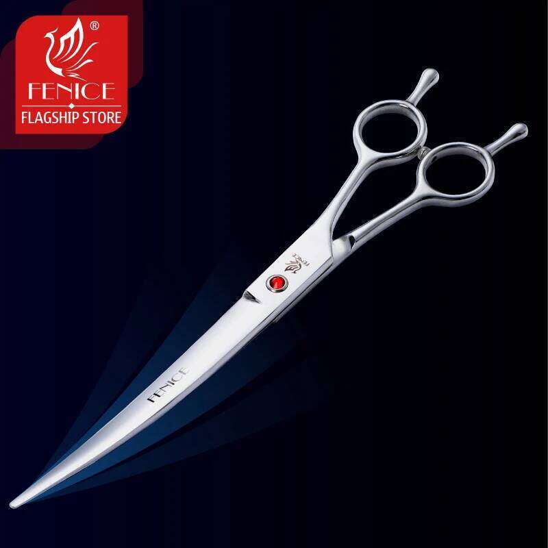 Fenice Stainless Steel 7/7.5/8 inch Curved Pet Dog Grooming Scissors Pets Hair Cuttings Shears tijeras tesoura 26W0114