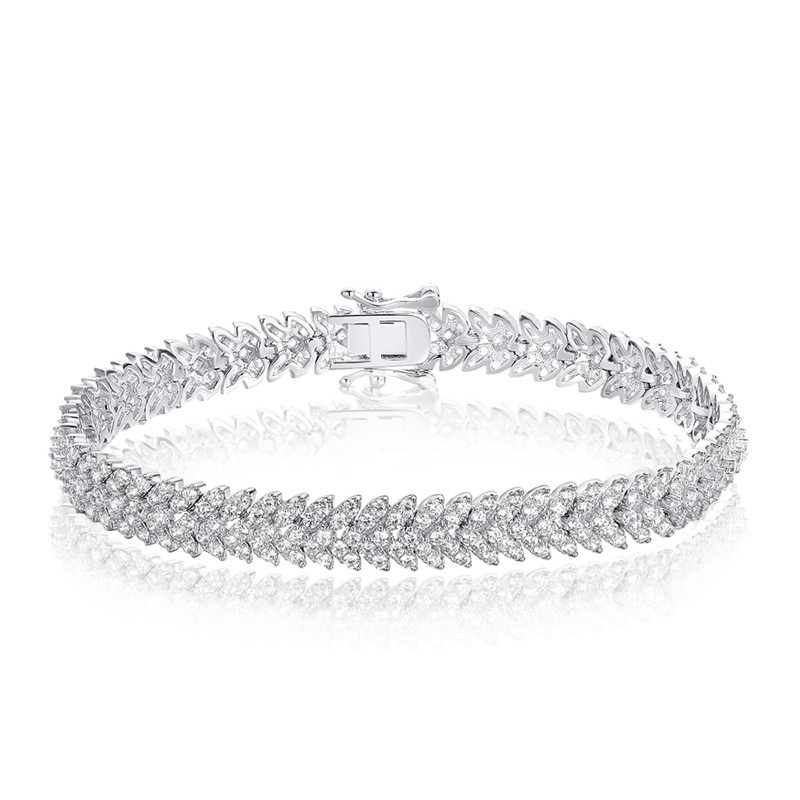 2026 Choucong Wedding Bracelets Sparkling Luxury Jewelry 10KT White Gold Fill Pave White 5A Zircon CZ Diamond Gemstones Party Wheat Women Bangle Lover Gift