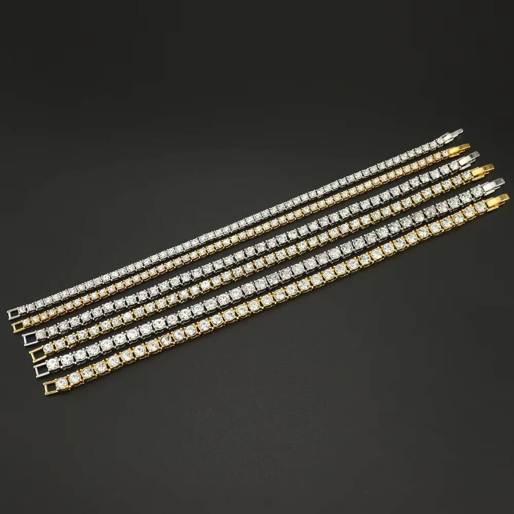 3mm Tennis Chain Necklace White 925 Sterling Silver Jewelry 14k Gold 18k Gold Plated Tennis Moissanite Diamond Chains