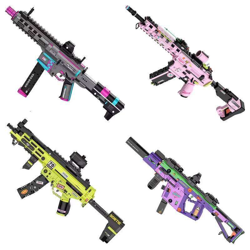 Military Building Blocks MP5 Assault Rifle Model Submachine Gun Assembled Kids Educational Micro Particle Toy Boys Gift X260114