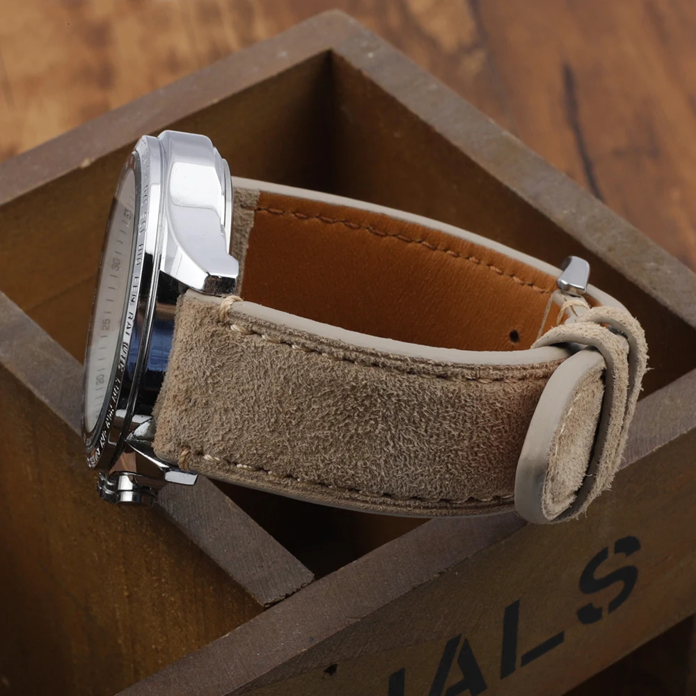 Handmade Leather Watchband 18mm 20mm 22mm 24mm Vintage Suede Watch Strap Replacement Tan Gray Beige Color for Men Women Watches 260109