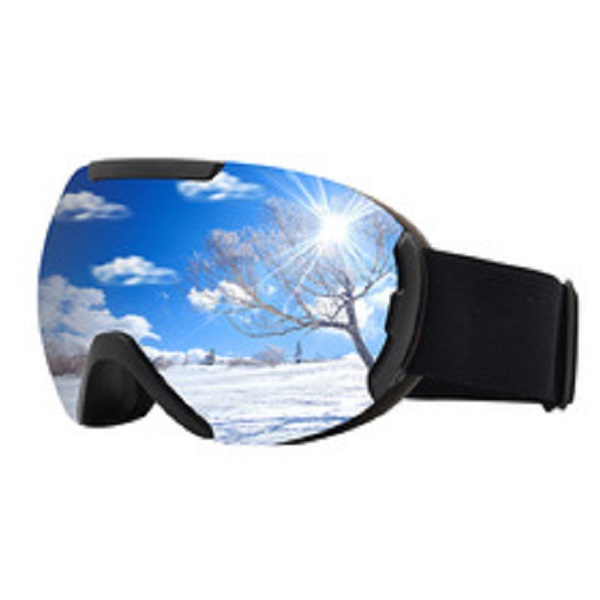Snow skiing goggles with double-layer anti-fog feature for wide-angle vision, spherical shape, ski mountaineering protective goggles, skiing equipment