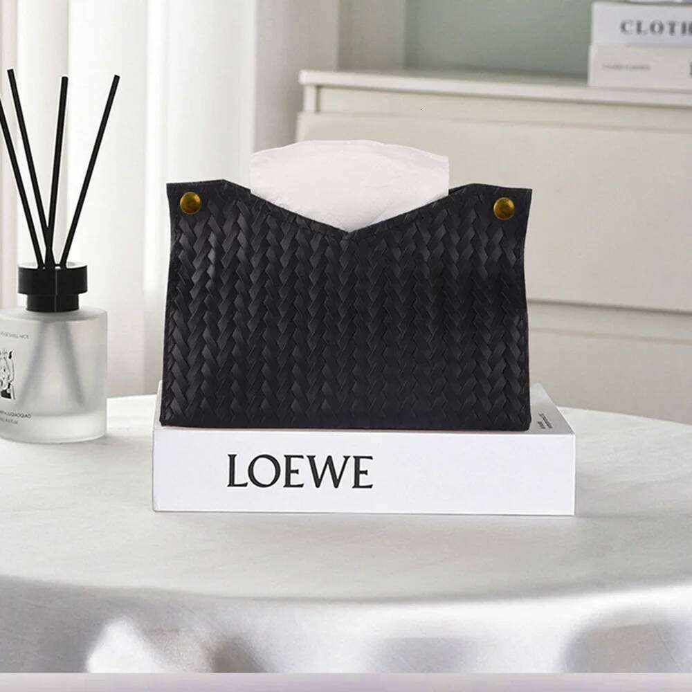 Facial Tissue Case Box Cover Square PU Leather Holder for Bathroom Vanity Tabletop Car Domestic Use Living Room Bedroom Kitchen Storage Organizer