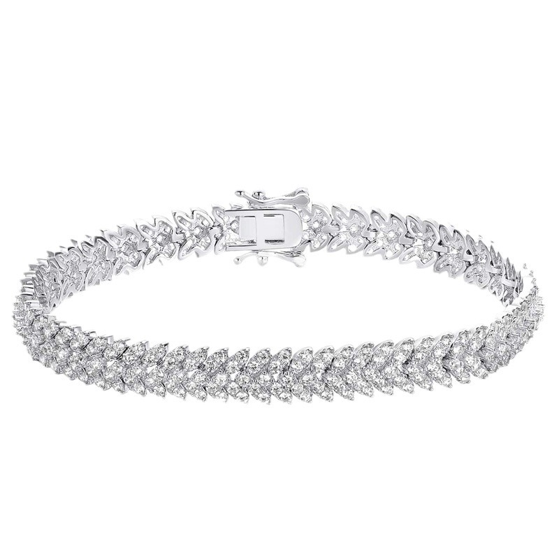 2026 Choucong Wedding Bracelets Sparkling Luxury Jewelry 10KT White Gold Fill Pave White 5A Zircon CZ Diamond Gemstones Party Wheat Women Bangle Lover