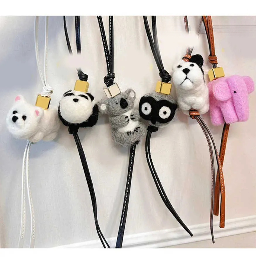 Keychain Charm For Women Koala Owl Animals Fashion Bag Mens Leather Bagcharm Ornament Key chain With Box gift 19 styles