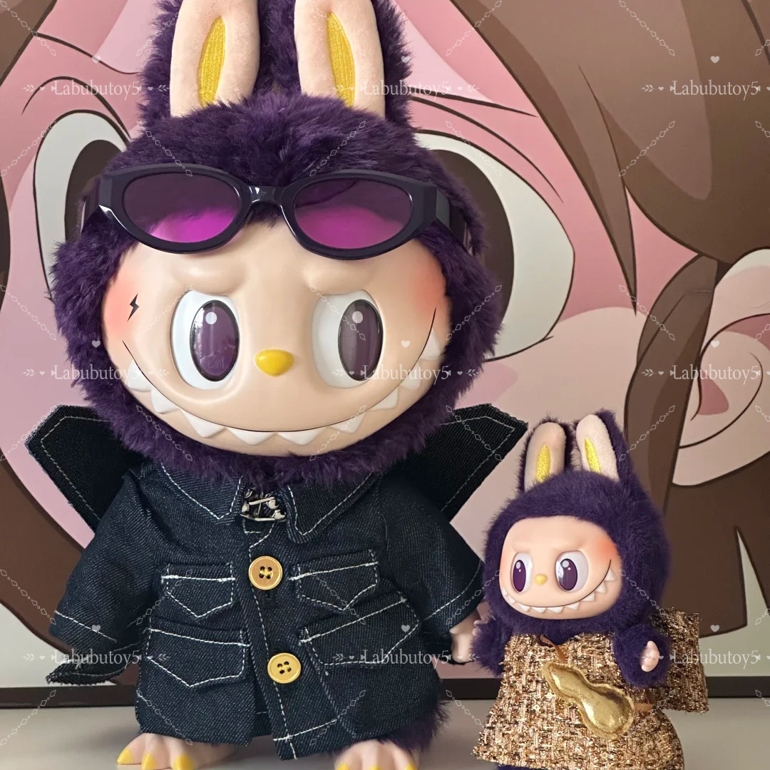 High Quality 38cm Big LABUBU PRONOUNCE WINGS of FANTASY Vinyl Plush Toy Creative Sunglasses Figure Cute Toys yizhixing