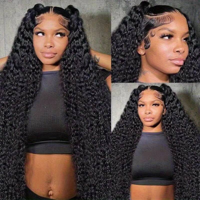 Yeswigs Bulk Buy Curly 4x4 Lace Front Closure Wig Virgin Burmese Human Hair Water Wave Full HD Lace Frontal Wig for Black Women