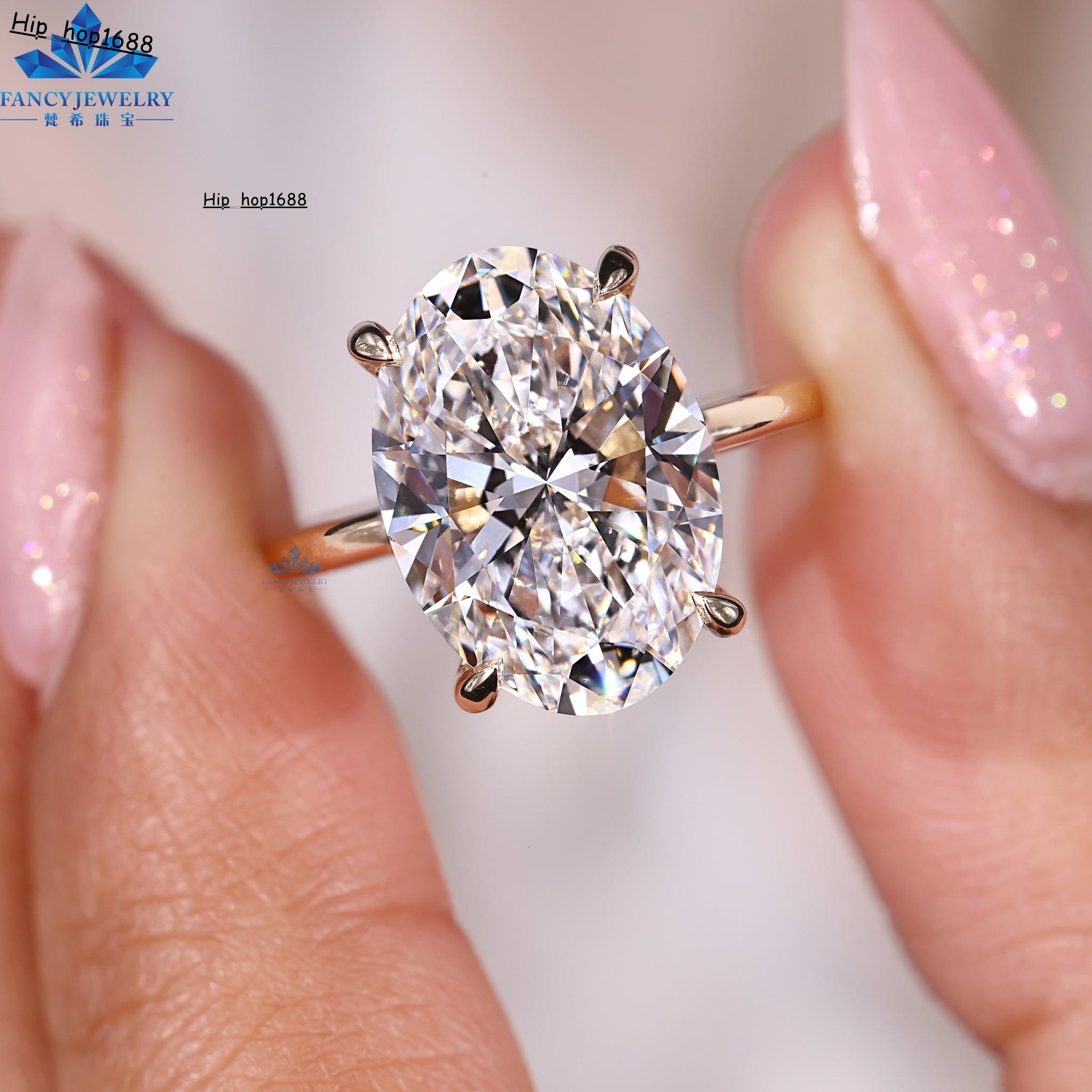 18K Classic Lab Grown Diamond Oval Engagement Ring 1CT-5CT D Color IGI Certificates Solitaire Wedding Ring Women Fine Jewelry