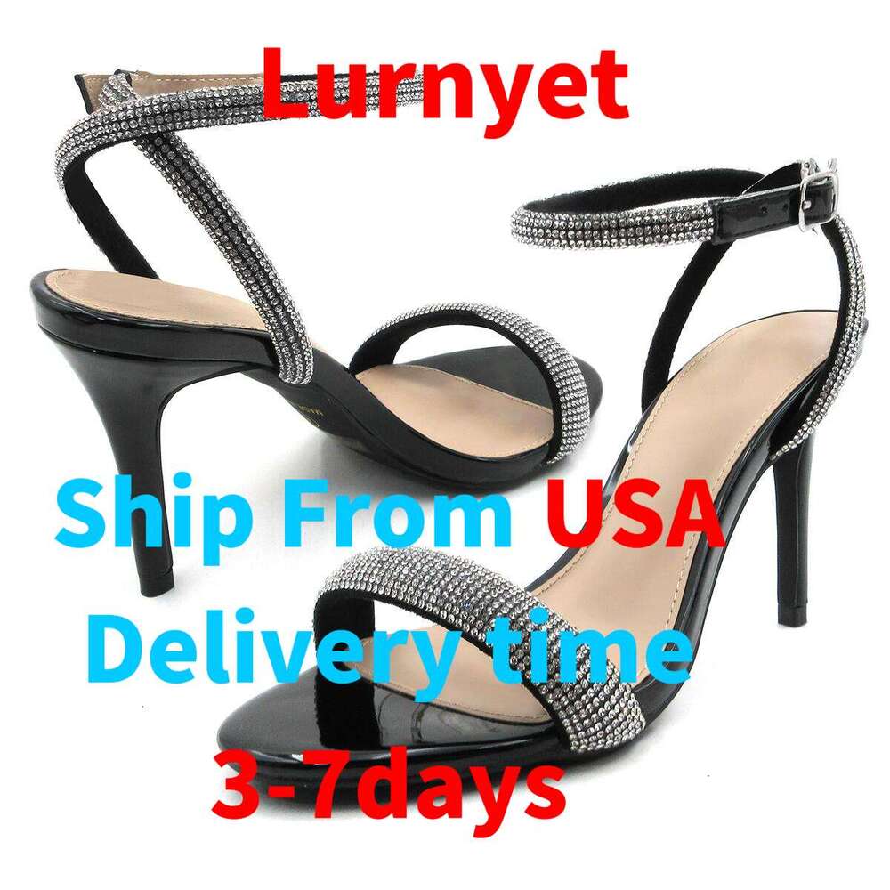 Lurnyet Women's Rhinestone Strappy Stiletto Heel Sandals Fashion Party Shoes DOLL-2