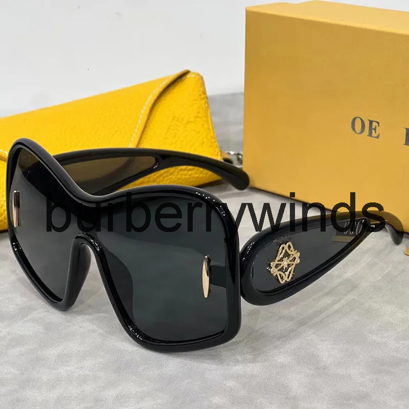 Loewesunglasseity Luxury Designer Sunglasses for Women Elegant Metal Frame with Letter Accents - Fashionable UV Protection Eyewear