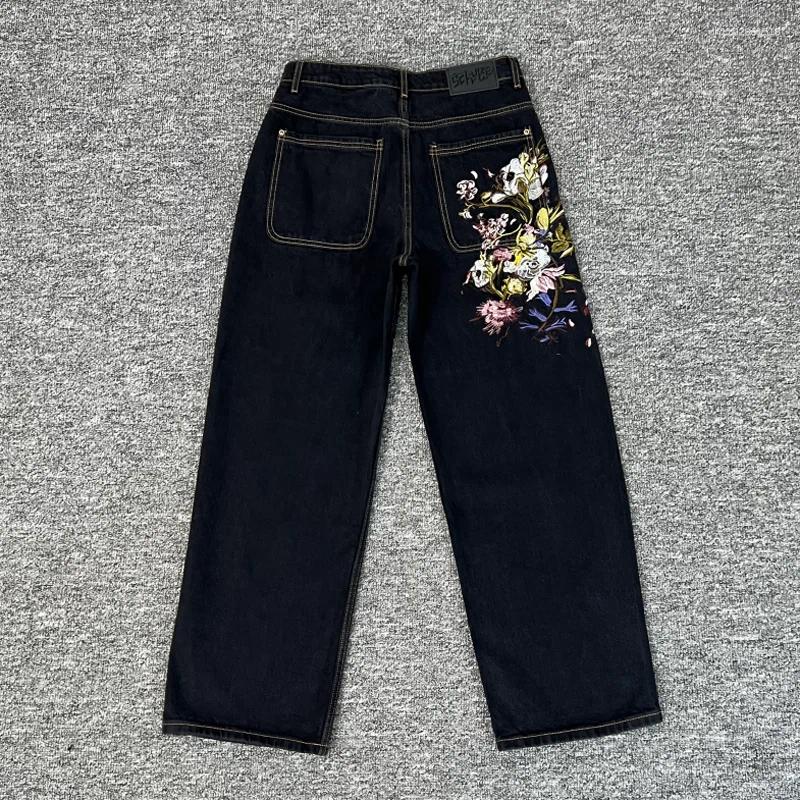 Men's Jeans Harajuku Casual Derschutze Straight-leg Heavy Exquisite Embroidery Print High Quality Real Po Y2K