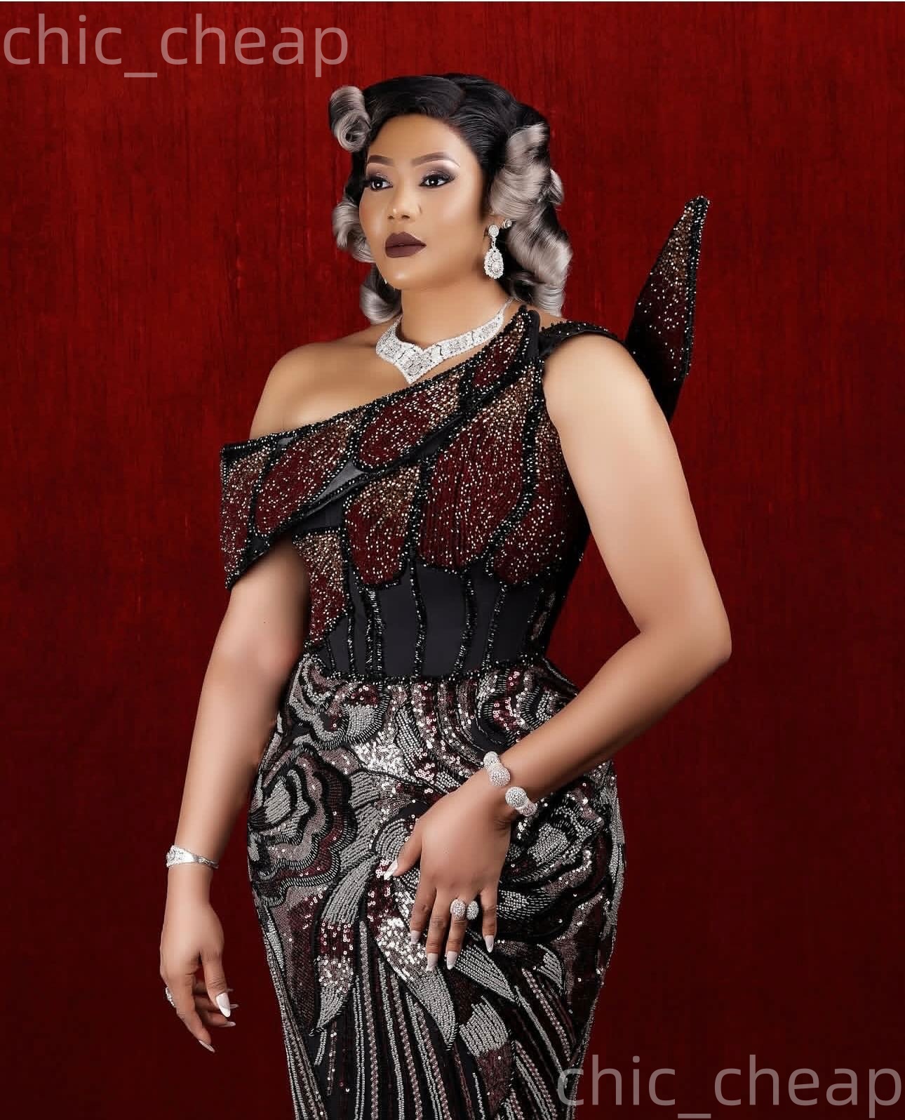 Aso Ebi Black Mermaid Prom Dresses 2026 One Shoulder Sequined Beaded Evening Formal Party Second Birthday Engagement Gowns Dress For Special Occasions