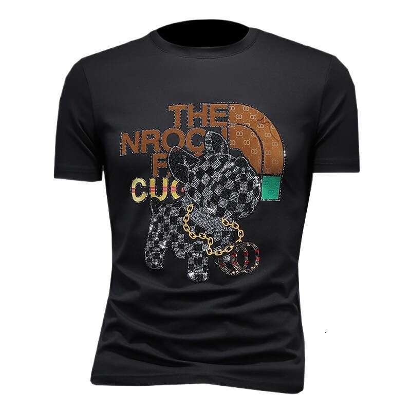 European Station Men's Short T-Shirt Round Neck Summer New Half Sleeve Tee Factory Direct Sale Multi-Color Supply Trendy