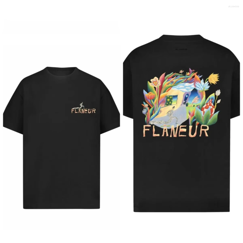 Men's T Shirts 2026 Flaneur Homme Floral Graphic Brand Pattern Printed Tshirts Summer Luxury Cotton Men 'and Women' T-shirts Top Tee