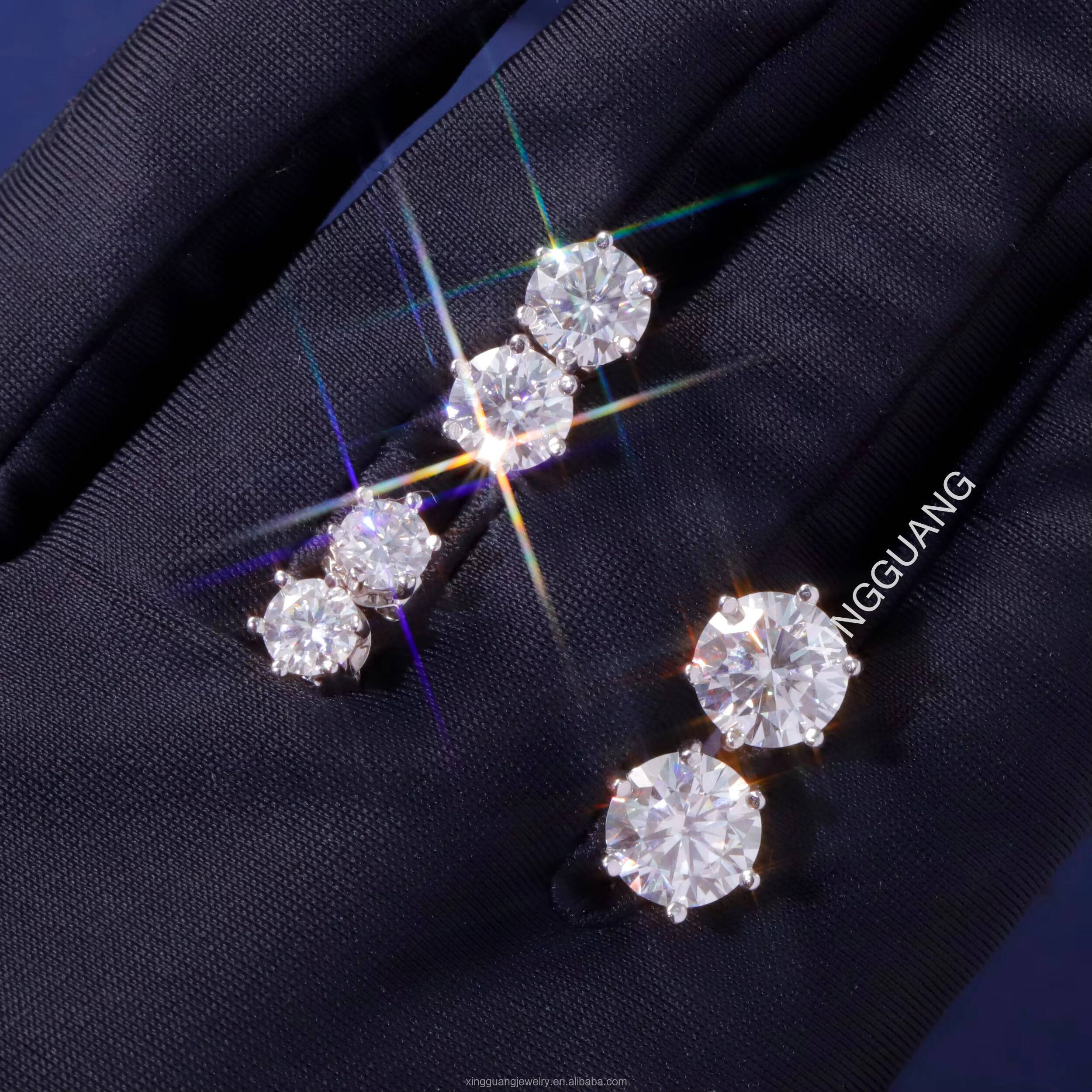 5mm-8mm Classic Mossanite Earrings Luxury Jewelry 925 Sterling Silver VVS Moissanite Diamond Ear Stud for Men Women
