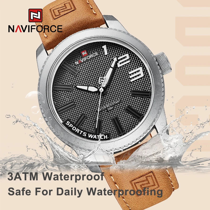 Original NAVIFORCE Watch For Men Quartz Sport Waterproof Clock Fashion High Quality Male Leather Wrist watch 260114