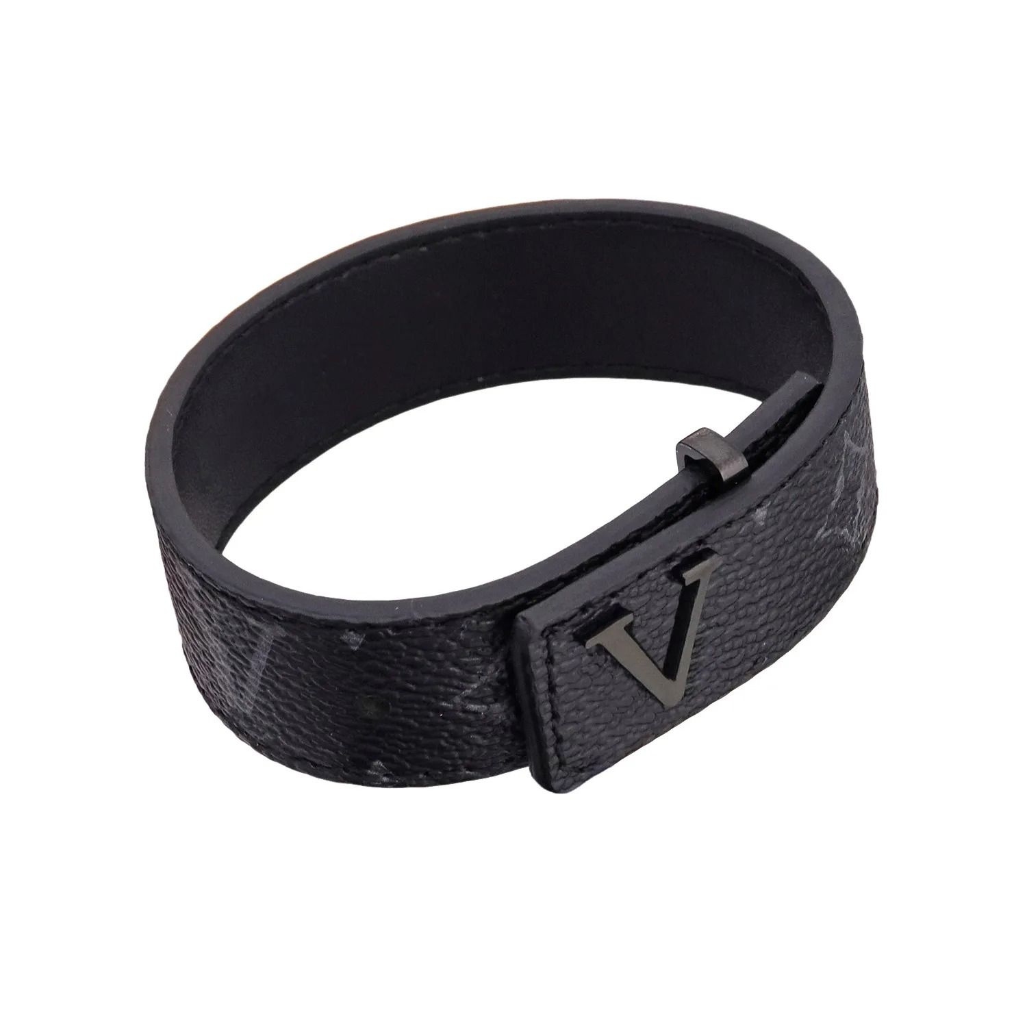 Slim Bracelet Designer Bangle Sier leather L slim bracelet Simple Cross Pattern Buckle Love Jewelry with box