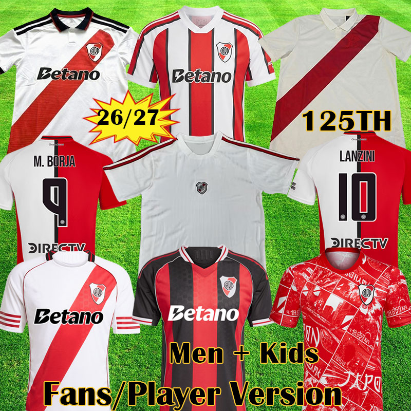 River plate soccer jersey 2026 2027 QUINTERO CONMEBOL LIBERTADORES camisetas TERCER UNIFORME Men Kids Kits Set 25 26 27 football shirts COLIDIO BARCO equipments