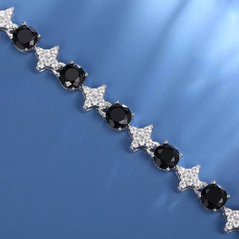 Full Moissanite Diamond Tennis Necklace Bracelet For Women Men 925 Sterling Silver Certified Plated 18k White Gold Party Jewelry