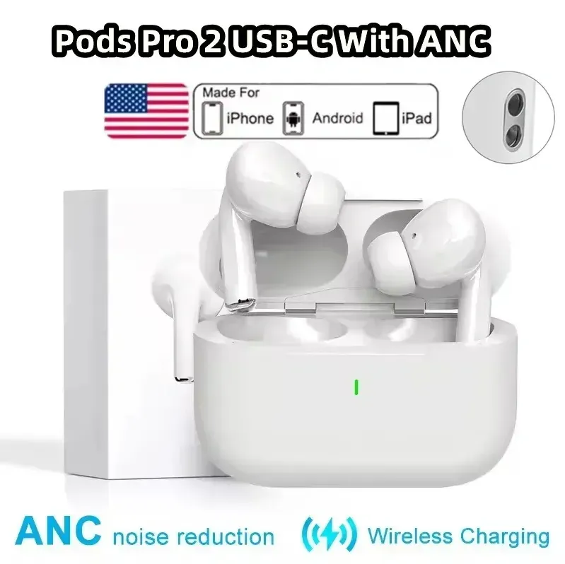 2025 New podspro 3 ANC Earphones Pods 4 Active Noise Cancelling pro 2 wireless Headphones pods 3rd Headset Intelligent Touch for iPhone 17