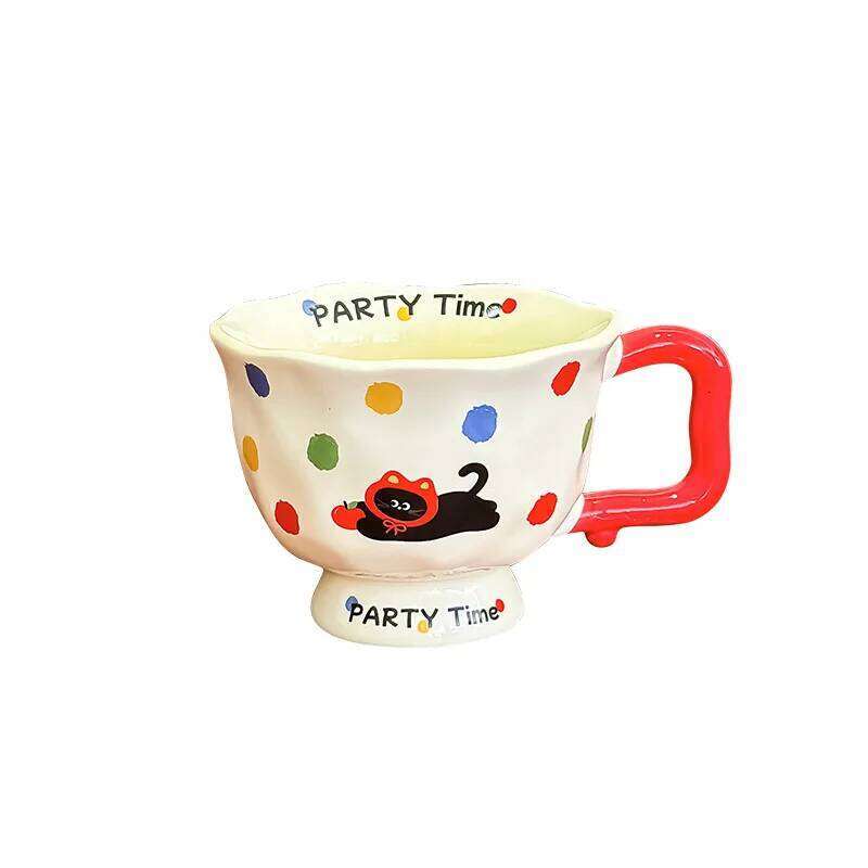 Cute Ceramic Coffee Mug for Women New Designed Breakfast Office Home Use Drinking Cup with Lovely Design