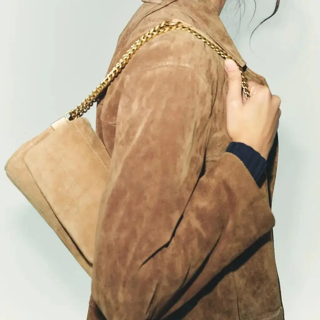 SUEDE SHOULDER BAG Womens Fashion Handbags y n Top Handle Underarm Bag Small Baguette with Crossbody Strap 260114