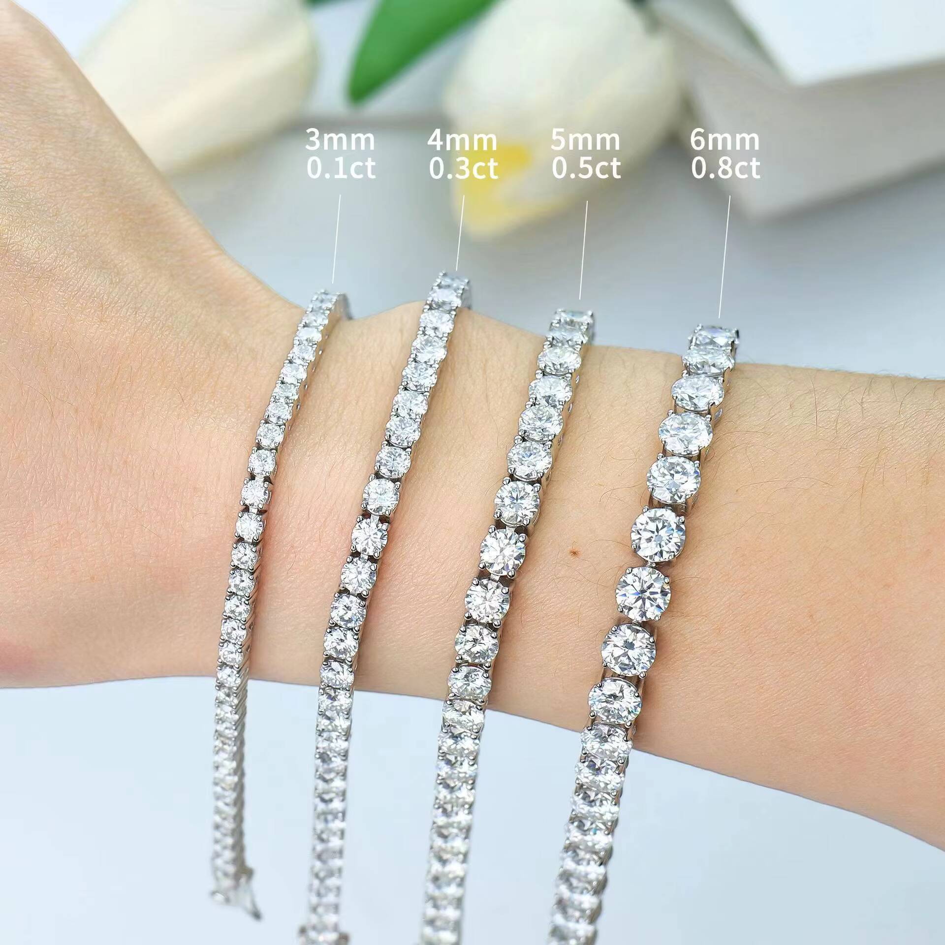 18k Gold Plating VVS Moissanites 925 Sterling Silver Tennis Bracelet Fashion Style Pass Diamond Tester High Quality Hitting