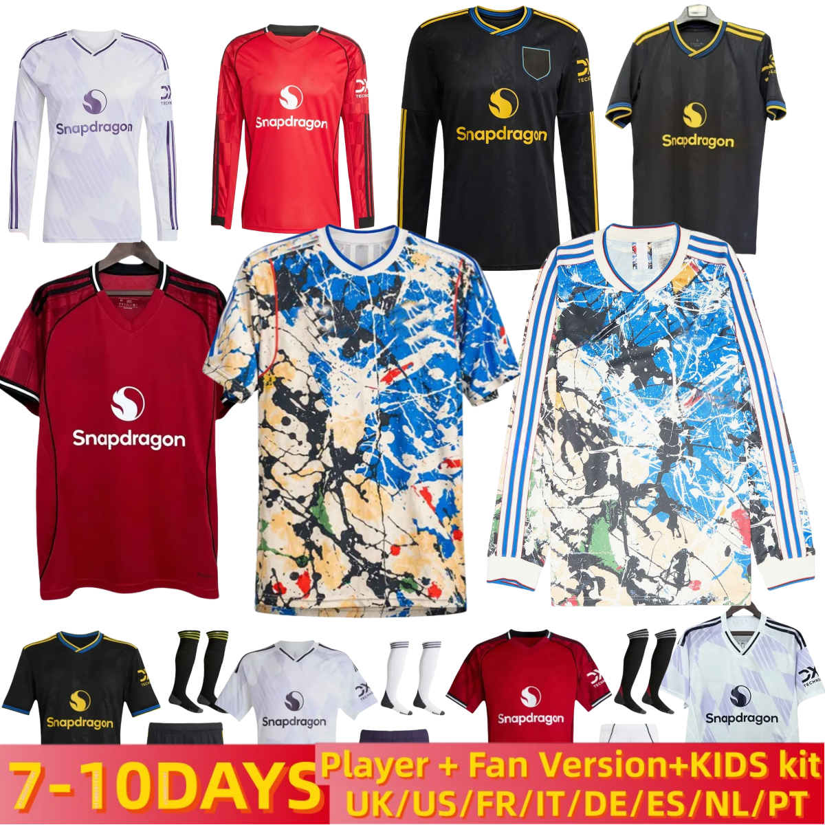 25 26 ManUnited AMAD CUNHA manchesteeer Stone Roses Soccer Jerseys 2025 2026 Manchest er United MAINOO MUTDES Men Kids football shirts Kit Fans Player Men Kids