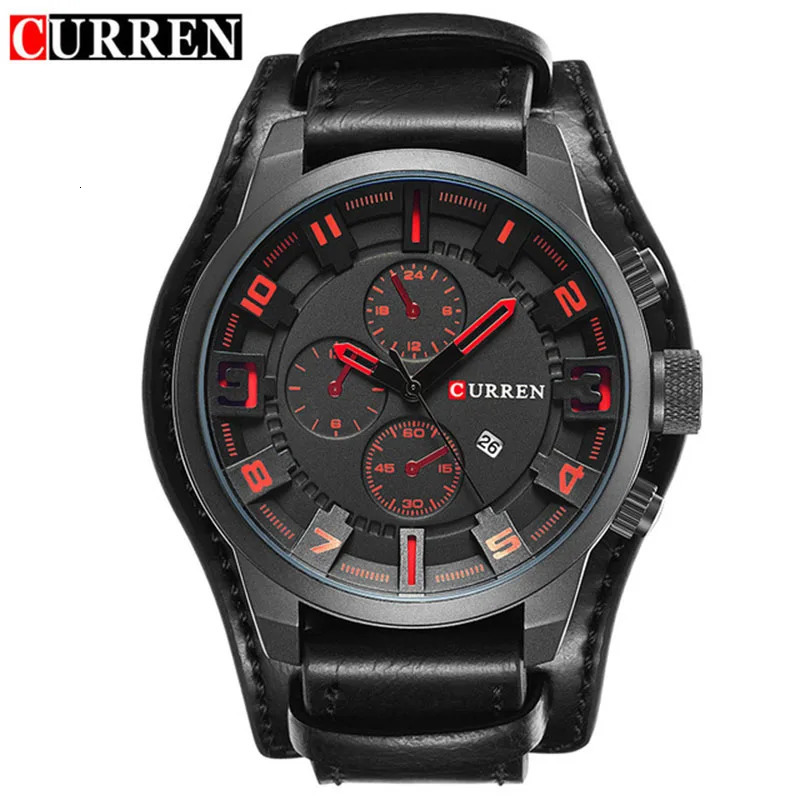 Watches CURREN Men Watch Leather Strap Fashion Quartz-Watch Casual Sports Wristwatch Date Clock Relojes 8225 260114