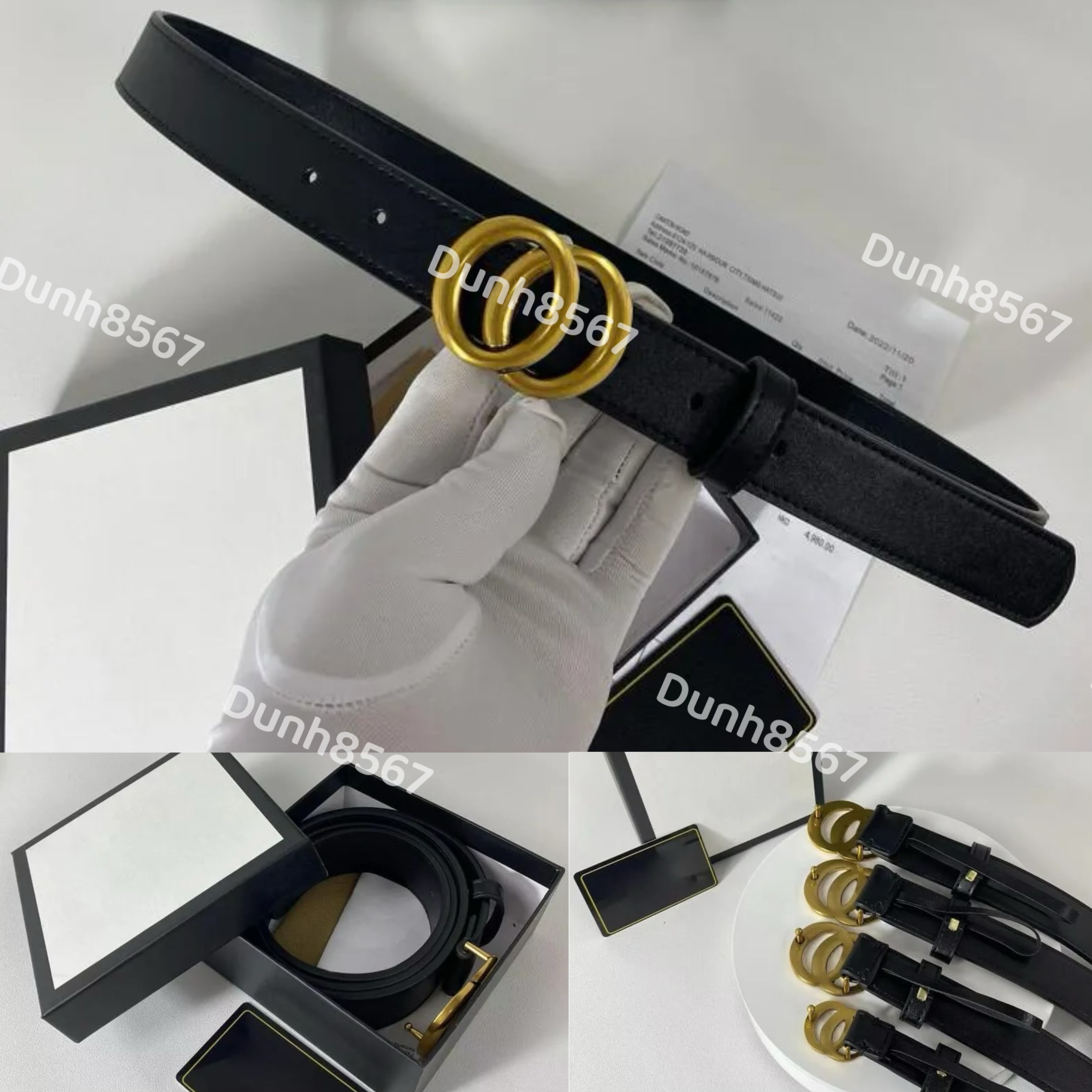 Designer fashion men's and women's belts Luxury Gucuci letter smooth buckle Fashion leather casual jeans belt gold letter metal buckle