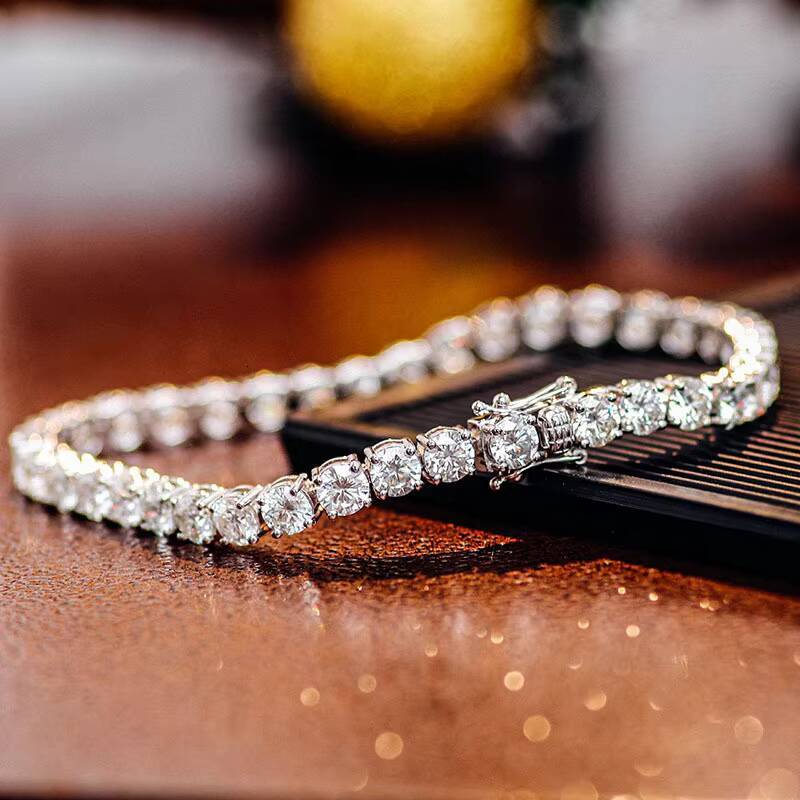 3mm Tennis Chain Necklace White 925 Sterling Silver Jewelry 14k Gold 18k Gold Plated Tennis Moissanite Diamond Chains